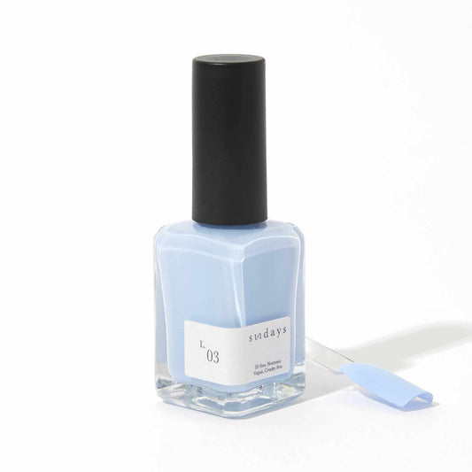 L.03: Non-toxic Milky Blue nail polish