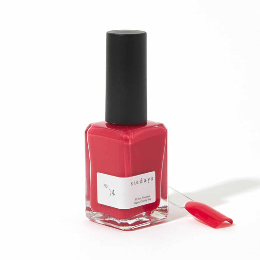 Non-toxic nail polish in bold red