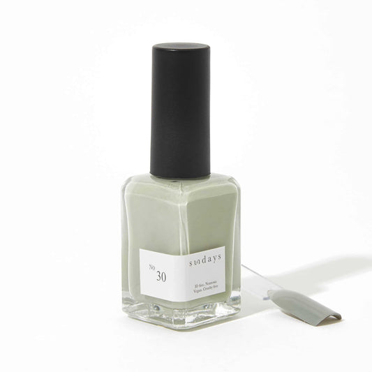 Non-toxic nail polish in light olive gray